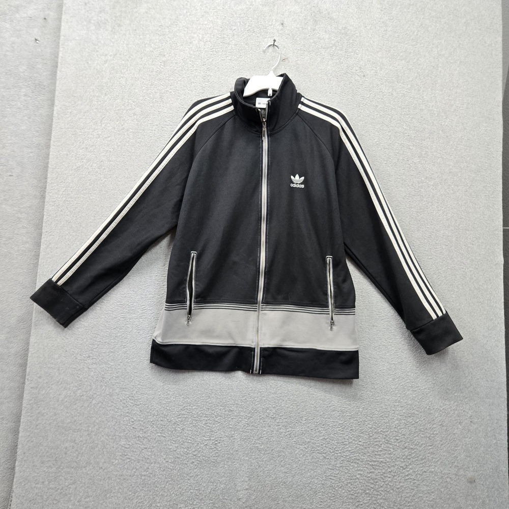 VINTAGE Adidas Men Activewear Jacket M Black Colorblock Y2K Track 3 Stripes Logo